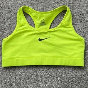 Neon yellow Nike sports bra size medium.